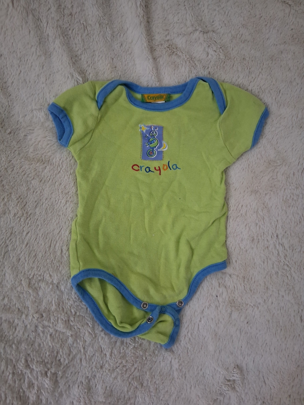 Crayola Lime Green One-Piece with Blue Trim